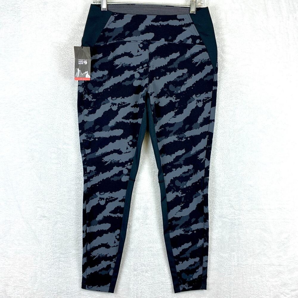 Mountain Hardwear Chockstone Tights Pants Womens M Black Gray Camo Gym Hiking